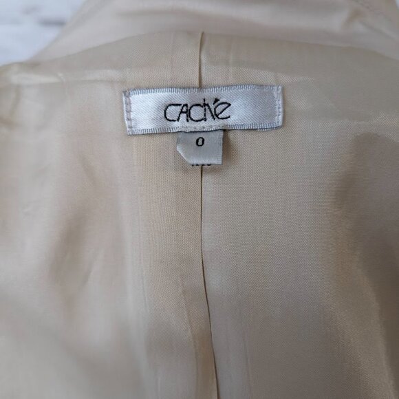 Classy Tan Spring Blazer Jacket by CACHE - Size 2 - Picture 10 of 13